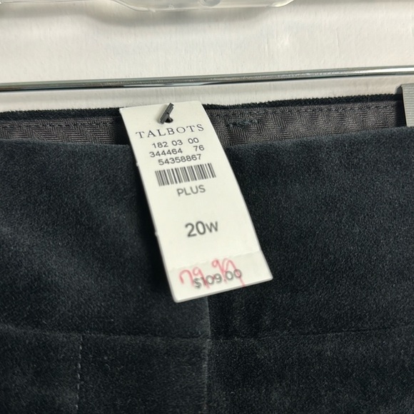 NWT Talbots Velvet High Waist Straight Leg Hampshire Ankle Pants Black Size 20W - Picture 4 of 8